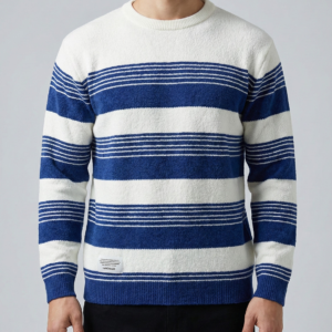 بلوفر "توواى" راوند قطيفة مخطط - مبطن فرو فاخر