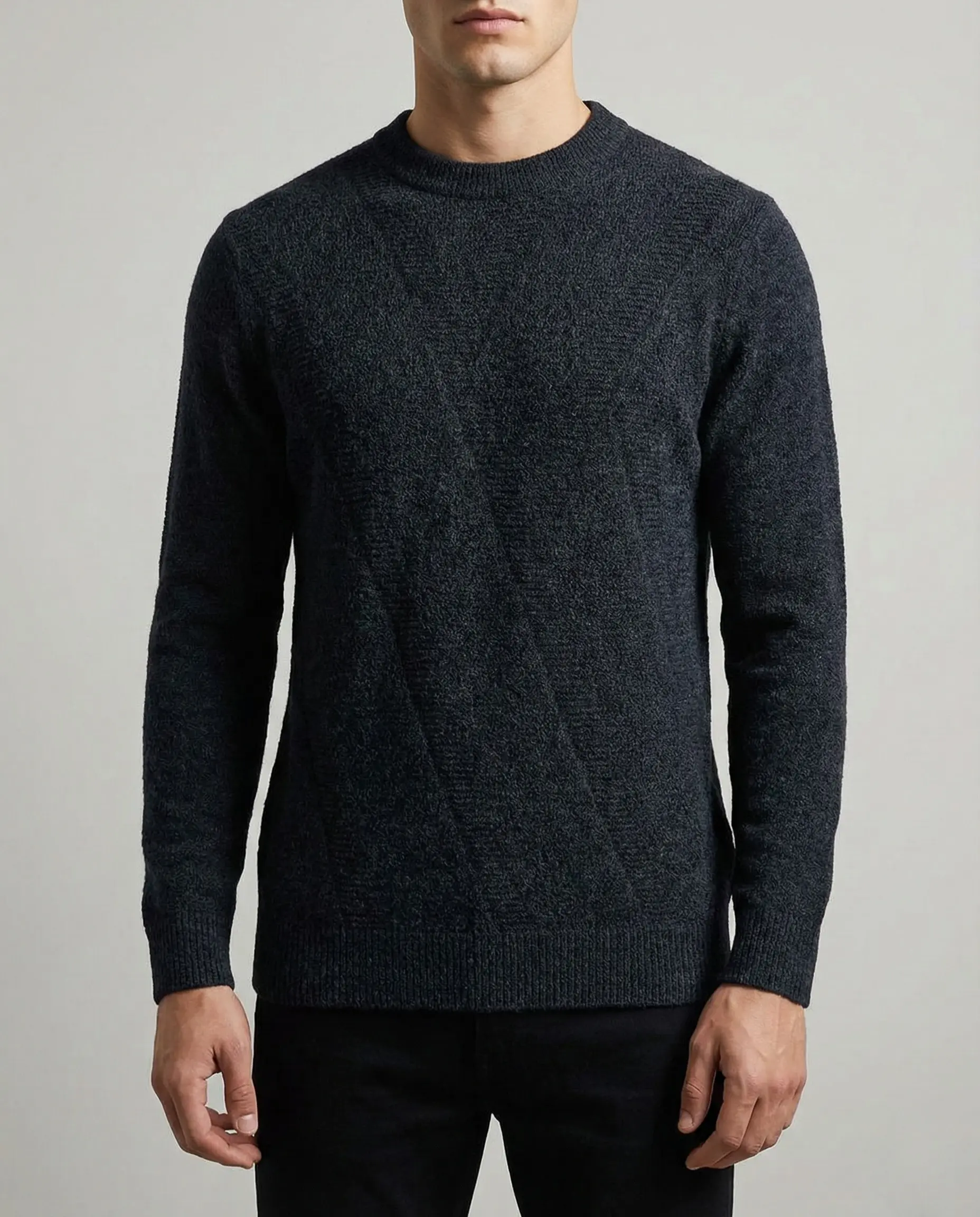 بلوفر "تو واى" بريميوم - خامة عجينة مستوردة بياقة دائرية وتصميم محبوك