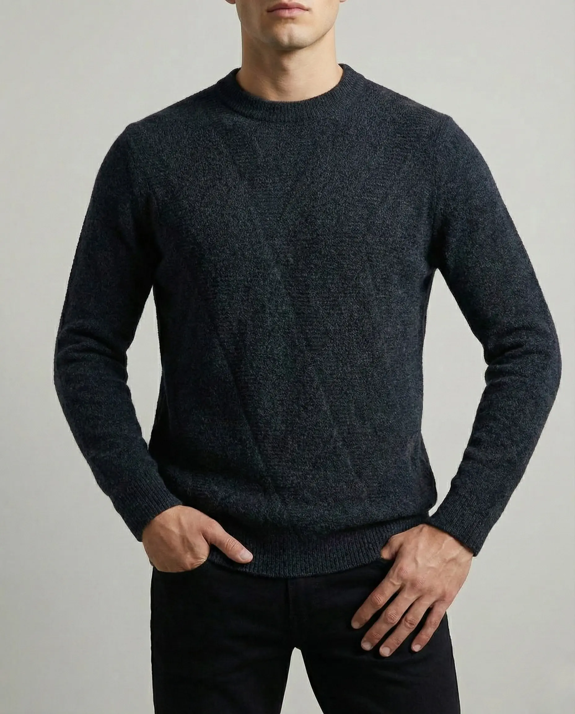 بلوفر "تو واى" بريميوم - خامة عجينة مستوردة بياقة دائرية وتصميم محبوك - Image 2