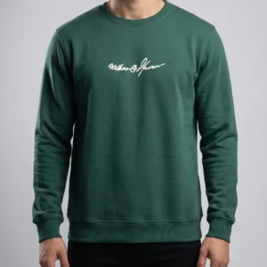 بلوفر راوند فاكو أخضر - قطن بريميوم مبطن فرو