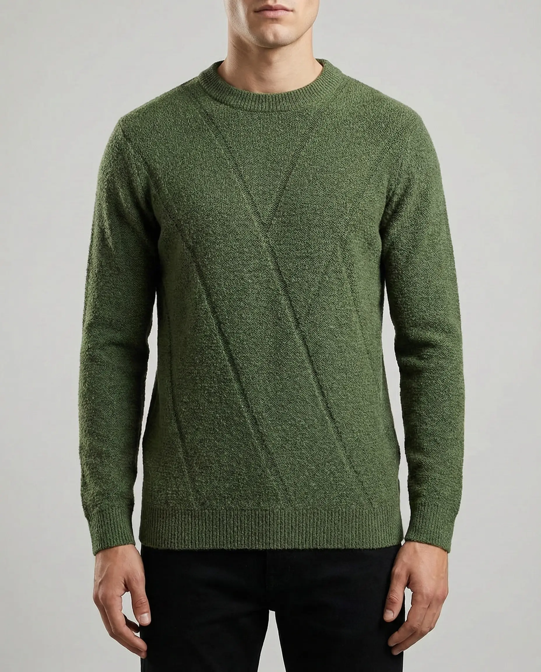 بلوفر "تو واى" بريميوم - خامة عجينة مستوردة بياقة دائرية وتصميم محبوك - Image 7