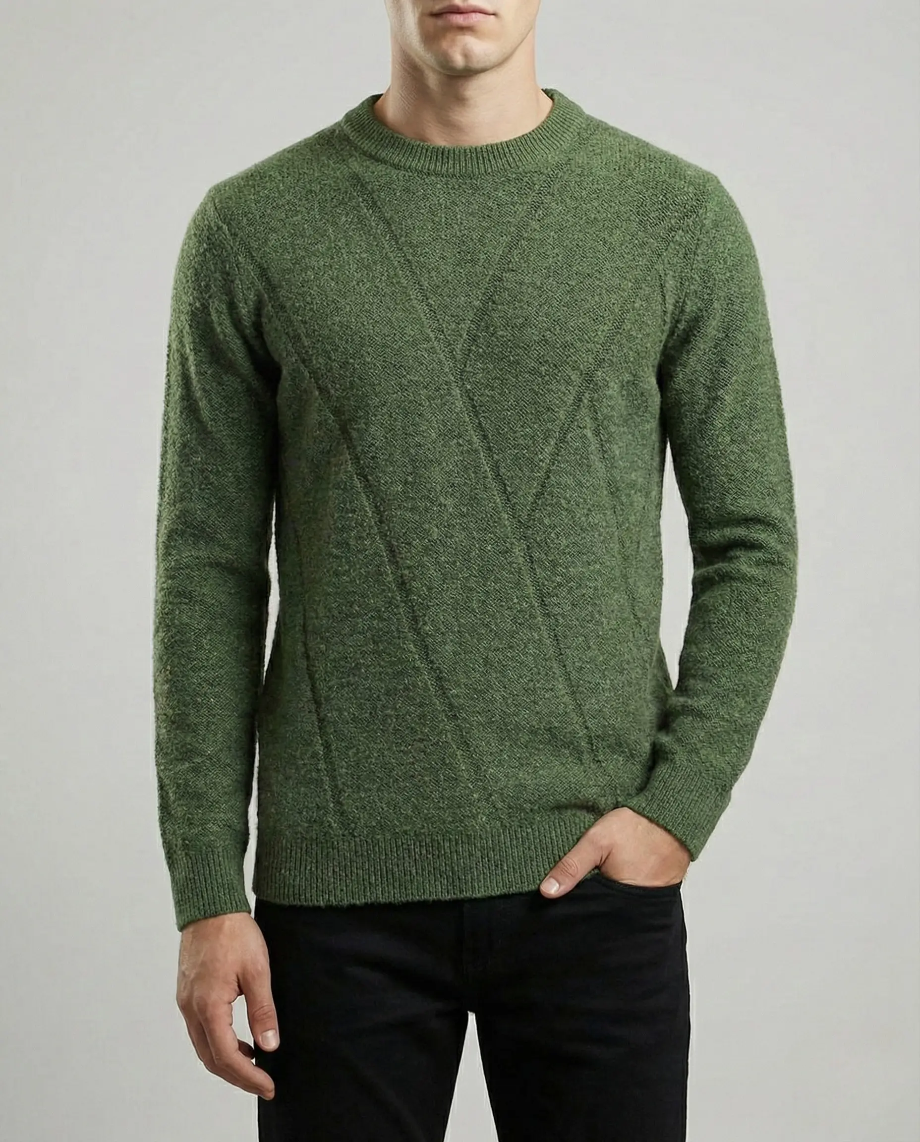 بلوفر "تو واى" بريميوم - خامة عجينة مستوردة بياقة دائرية وتصميم محبوك - Image 8