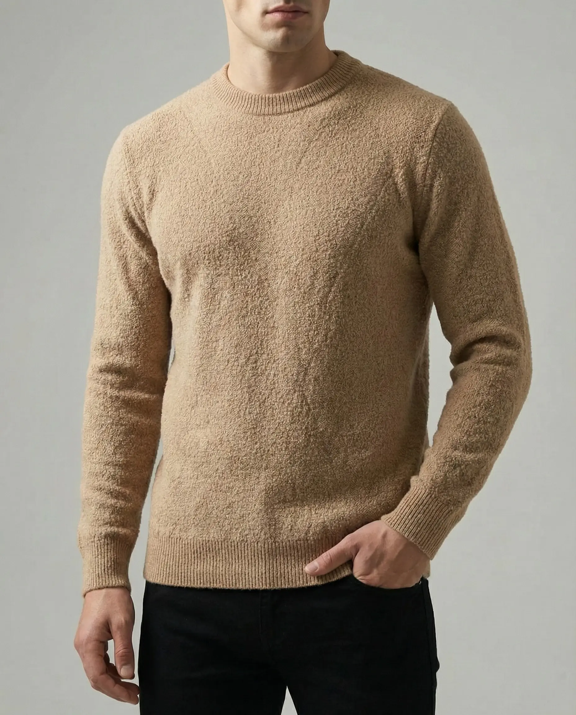 بلوفر "تو واى" بريميوم - خامة عجينة مستوردة بياقة دائرية وتصميم محبوك - Image 11